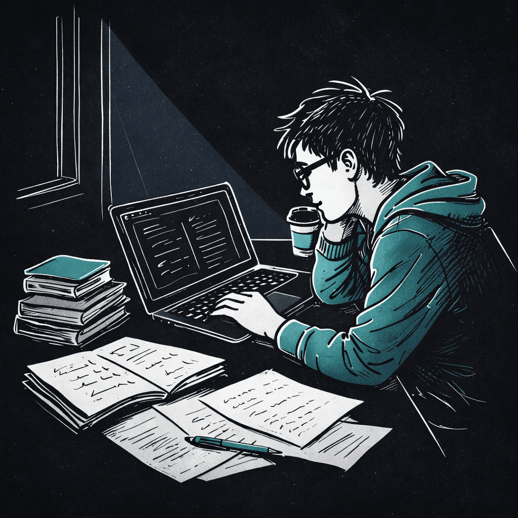 专注学习的学生